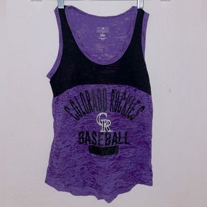 Colorado Rockies Baseball tank. Like new. Super cute. Soft distressed material